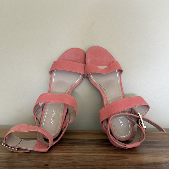 VIONIC Sofia Suede Coral Suede 8.5 W sandals shoes leather NWOT ankle strap - Picture 13 of 13